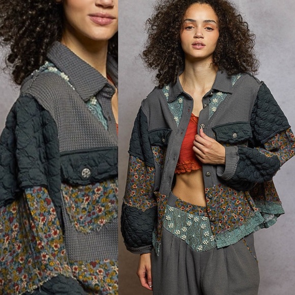 POL Jackets & Blazers - POL “ Pearl Bloom Jacket “ | Charcoal